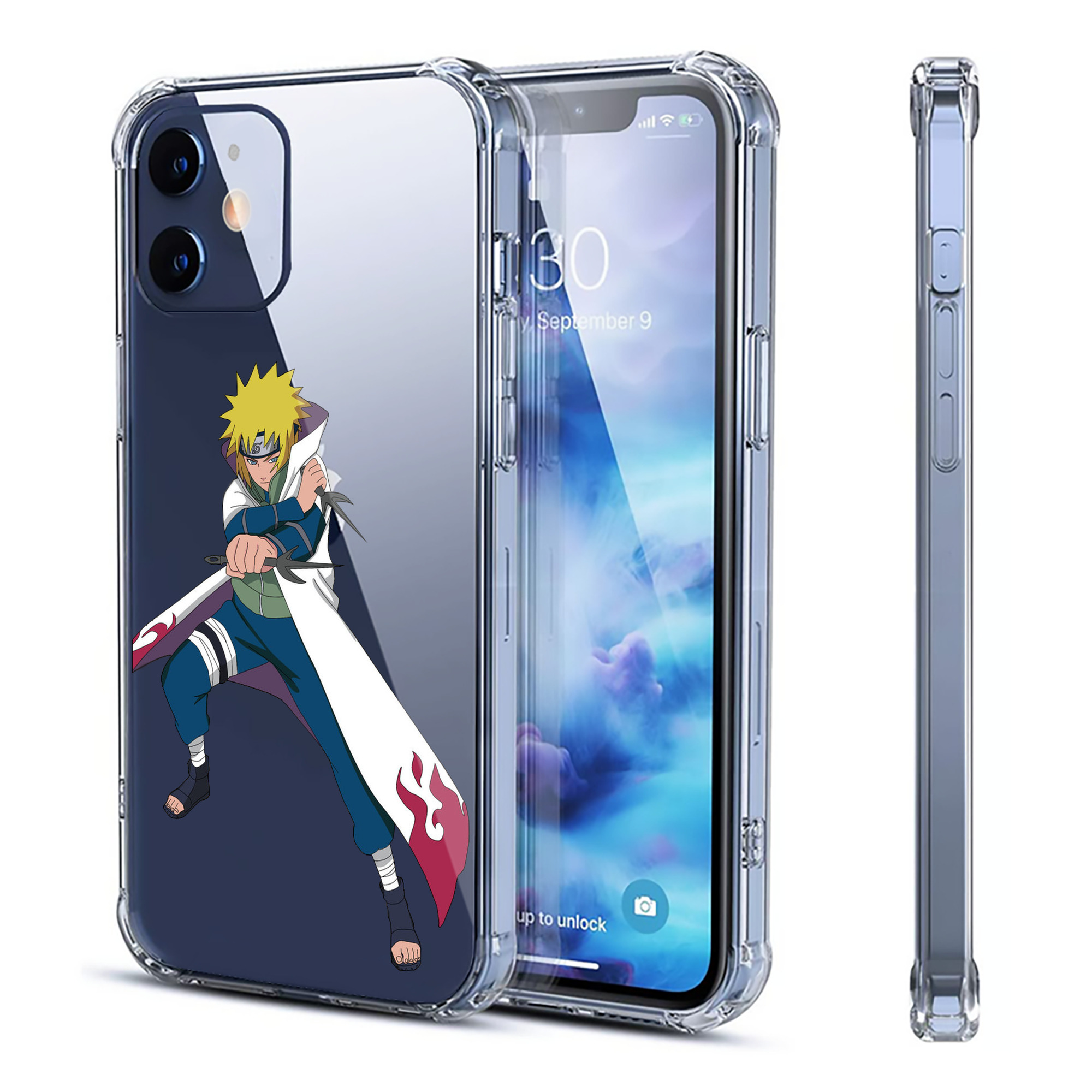 （画像用） NARUTO -ナルト- 波風 ミナト Namikaze Minato 【iPhone 12シリーズ対応】透明スマホケース（クリアソフトケース）